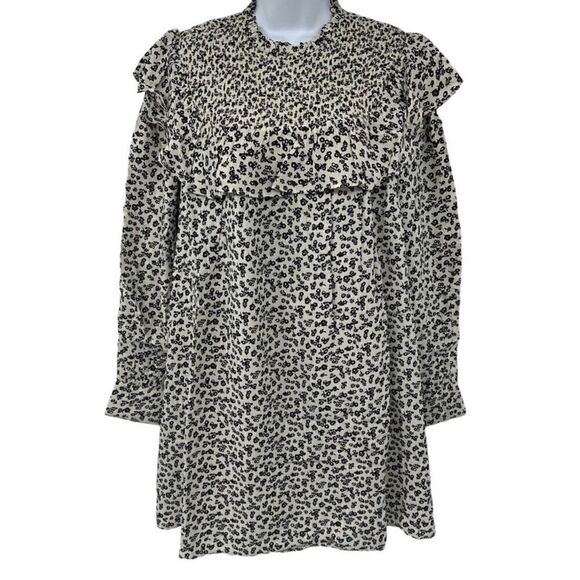 Anthropologie Scotch & Soda Smocked Frill Short Flowy Mini Dress Size M NWT - Picture 6 of 14